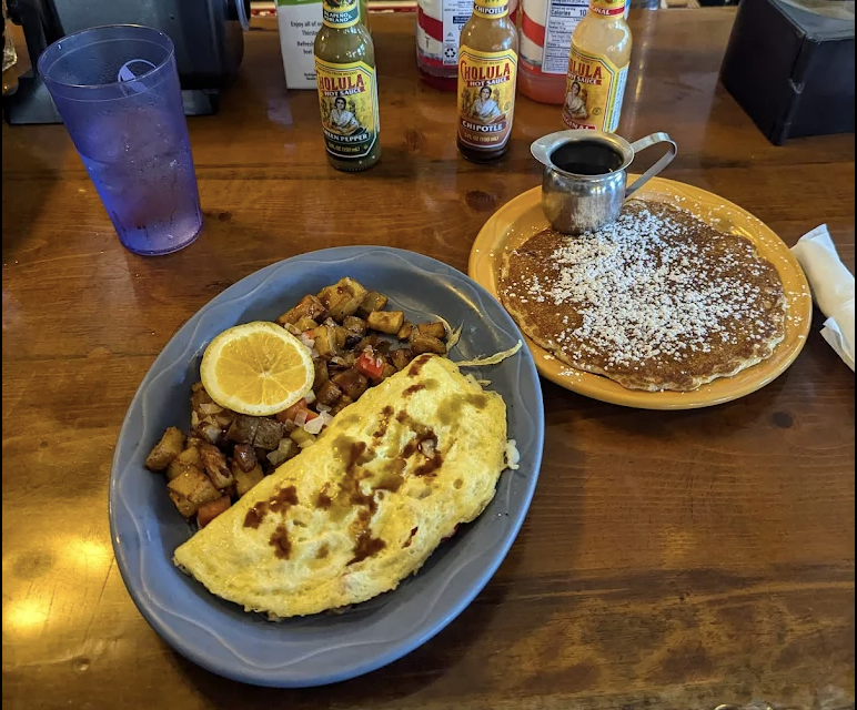 Hearty breakfast plate from Sagebrush BBQ & Grill.